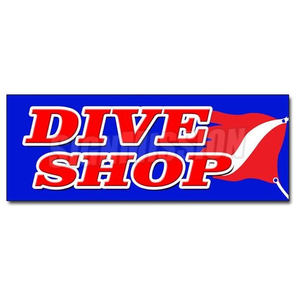 Signmission DIVE SHOP DECAL sticker diving gear scuba rental sale deep sea lessons, D-12 Dive Shop D-12 Dive Shop - main
